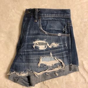 High-Rise Distressed Jean Shorts